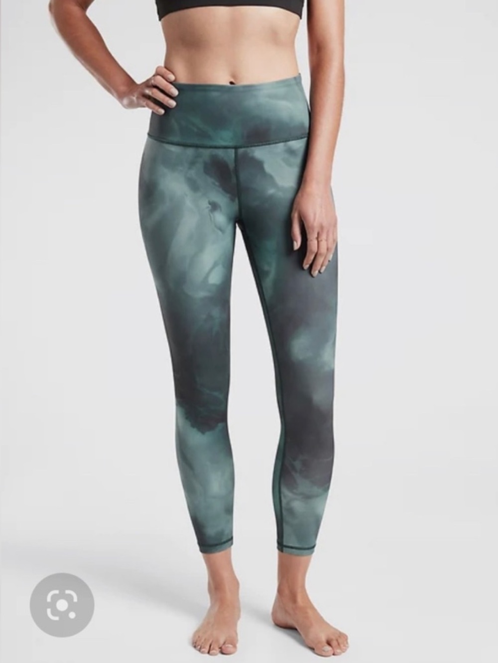 Athleta Elation Printed 7/8 Tight in Marine Dark Teal Green Black 2X Plus